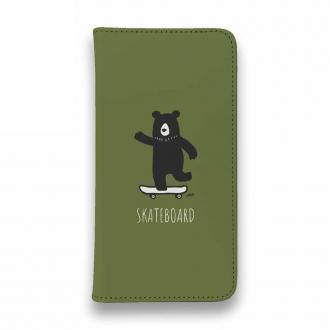【手帳型ベルトなし】【Stick Case】スケボークマさん(wakat)