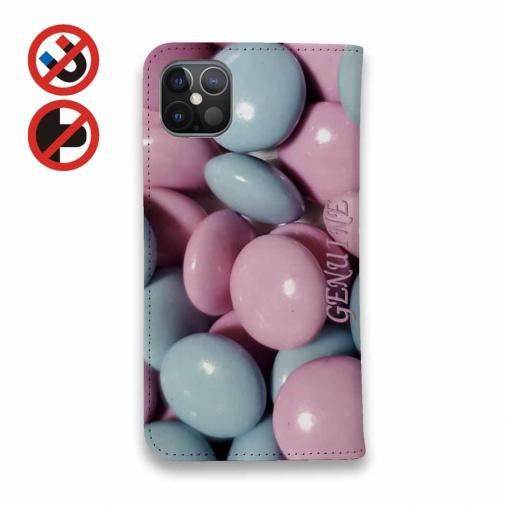 【Genuine】【手帳型ベルトなし】【Stick Case】カラフル　チョコ　フ?ルー＆ヒ?ンク