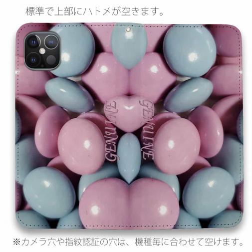 【Genuine】【手帳型ベルトなし】【Stick Case】カラフル　チョコ　フ?ルー＆ヒ?ンク