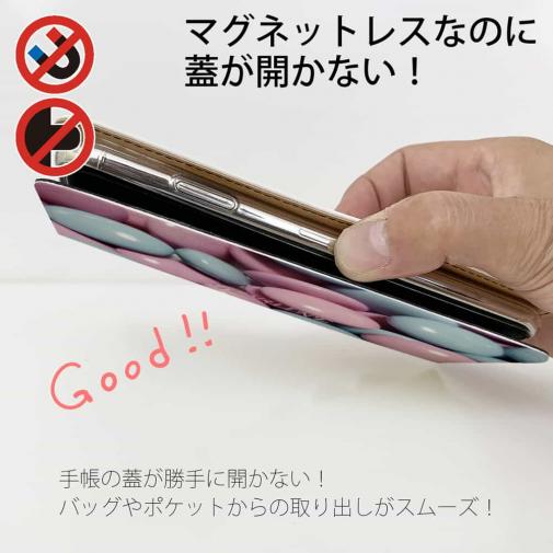 【Genuine】【手帳型ベルトなし】【Stick Case】カラフル　チョコ　フ?ルー＆ヒ?ンク