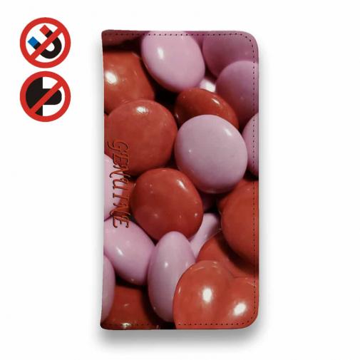 【Genuine】【手帳型ベルトなし】【Stick Case】カラフル チョコ ヒ?ンク&レット?