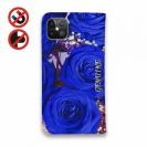 【Genuine】【手帳型ベルトなし】【Stick Case】バラ（薔薇） ブルー