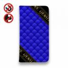 【Genuine】【手帳型ベルトなし】【Stick Case】マトラッセ柄　タ?イアコ?ナル　チェック　ブルー