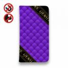 【Genuine】【手帳型ベルトなし】【Stick Case】マトラッセ柄　タ?イアコ?ナル　チェック　パープル