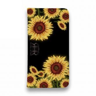 【ROMI HIME】【手帳型ベルトなし】【Stick Case】ひまわり　ブラック