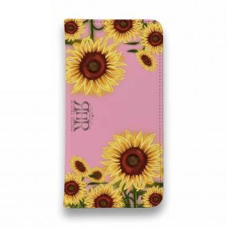 【ROMI HIME】【手帳型ベルトなし】【Stick Case】ひまわり　ピンク