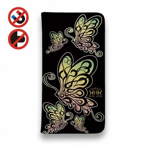 【ROMI HIME】【手帳型ベルトなし】【Stick Case】蝶 トライハ?ル レインホ?ー フ?ラック