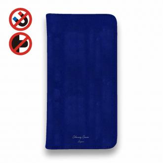 【手帳型ベルトなし】【Stick Case】スエード風大人のネイビー