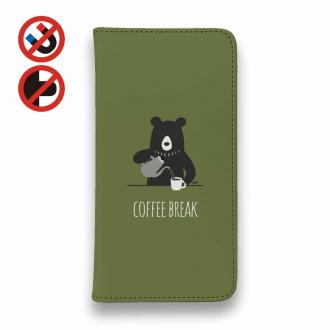 【手帳型ベルトなし】【Stick Case】コーヒークマさん(wakat)