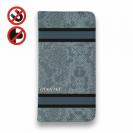 【Genuine】【手帳型ベルトなし】【Stick Case】蛇柄 黒蛇 ブルー 横ライン 験担ぎ