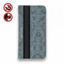 【Genuine】【手帳型ベルトなし】【Stick Case】蛇柄 黒蛇 ブルー 縦ライン 験担ぎ