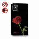 【Genuine】【手帳型ベルトなし】【Stick Case】薔薇 　赤　黒