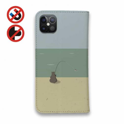 【手帳型ベルトなし】【Stick Case】【FISH MAN】クマさんもフィッシング No1