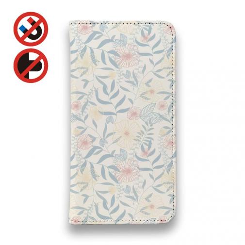 【手帳型ベルトなし】【Stick Case】春花＆夏花 ライトブルー＆ピンク