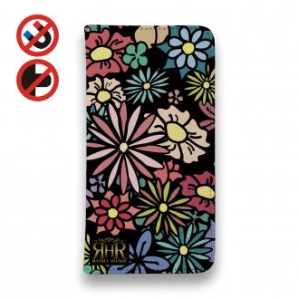 【ROMI HIME】【手帳型ベルトなし】【Stick Case】蝶 花 花柄 レトロ ブラック