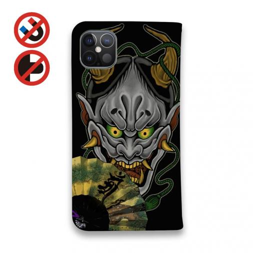 【彫姫】【手帳型ベルトなし】【Stick Case】般若　和彫りデザイン