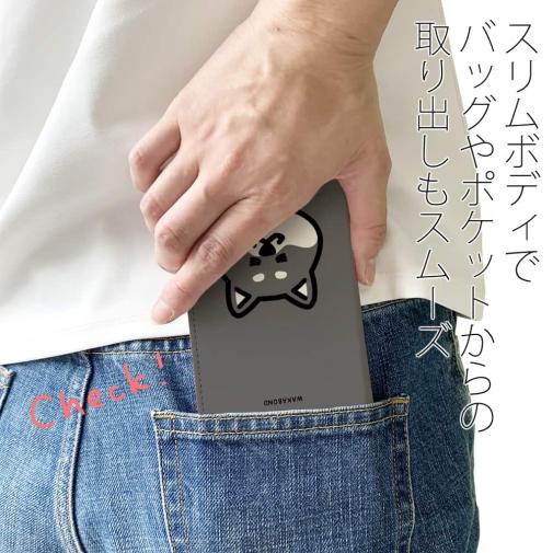 【手帳型ベルトなし】【Stick Case】【ワカボンド】WAKAMAKAシリーズ 柴犬のシバクロ