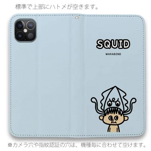 【手帳型ベルトなし】【Stick Case】【ワカボンド】WAKAMAKAシリーズ アオリイカチュ