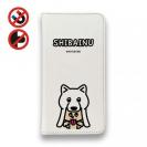 【手帳型ベルトなし】【Stick Case】【ワカボンド】WAKAMAKAシリーズ 白柴犬かぶりものとシバシロ