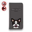 【手帳型ベルトなし】【Stick Case】【ワカボンド】WAKAMAKAシリーズ フレンチブルドッグのフレブルルン