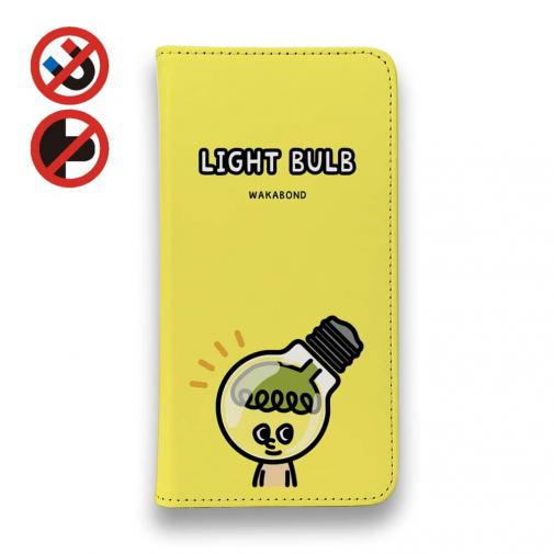 【手帳型ベルトなし】【Stick Case】【ワカボンド】WAKAMAKAシリーズ 電球のデンキュピカリ