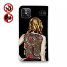 【ROMI HIME】【手帳型ベルトなし】【Stick Case】彫青 牡丹 和柄 女