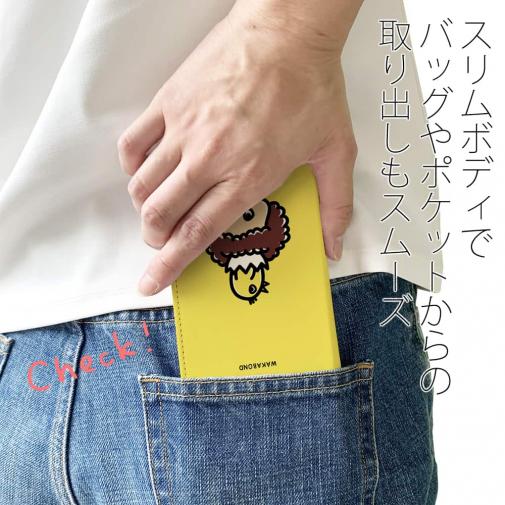 【手帳型ベルトなし】【Stick Case】【ワカボンド】WAKAMAKAシリーズ アフロくんとヒヨコ
