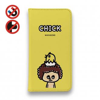 【手帳型ベルトなし】【Stick Case】【ワカボンド】WAKAMAKAシリーズ アフロくんとヒヨコ