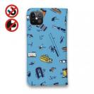 【手帳型ベルトなし】【Stick Case】【釣りざんまい】釣りに行く道具_ブルー