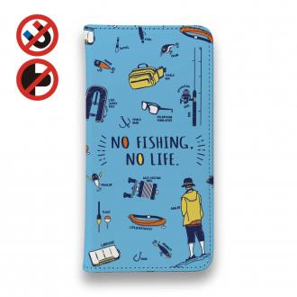 【手帳型ベルトなし】【Stick Case】【釣りざんまい】釣りに行く道具_ブルー