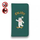 【手帳型ベルトなし】【Stick Case】エンジョイスケボーシロクマさん(wakat)