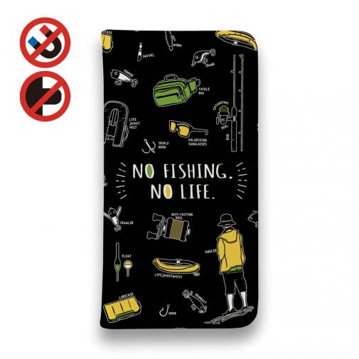 【手帳型ベルトなし】【Stick Case】【釣りざんまい】釣りに行く道具_ブラック