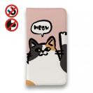 【手帳型ベルトなし】【Stick Case】ワーイなネコ_三毛猫(wakat)