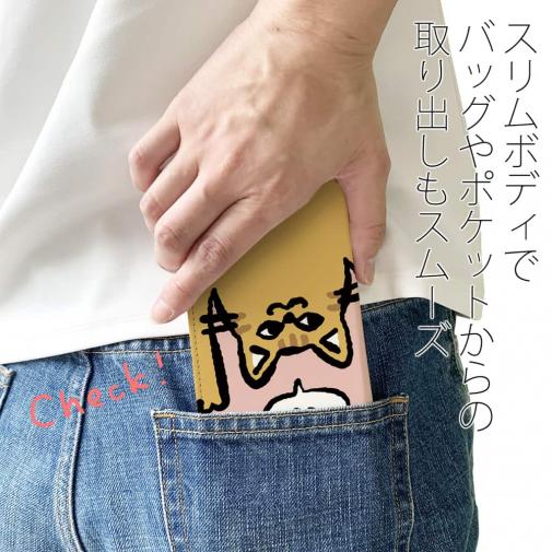 【手帳型ベルトなし】【Stick Case】ワーイなネコ_茶トラ猫(wakat)