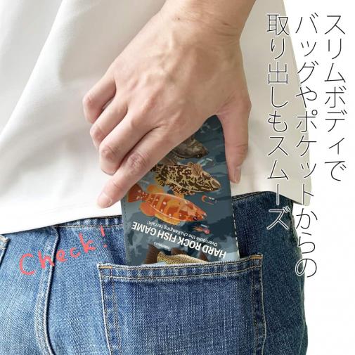 【手帳型ベルトなし】【Stick Case】【FISH MAN】ハードロックフィッシュゲーム ブルー