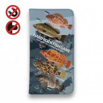 【手帳型ベルトなし】【Stick Case】【FISH MAN】ハードロックフィッシュゲーム ブルー