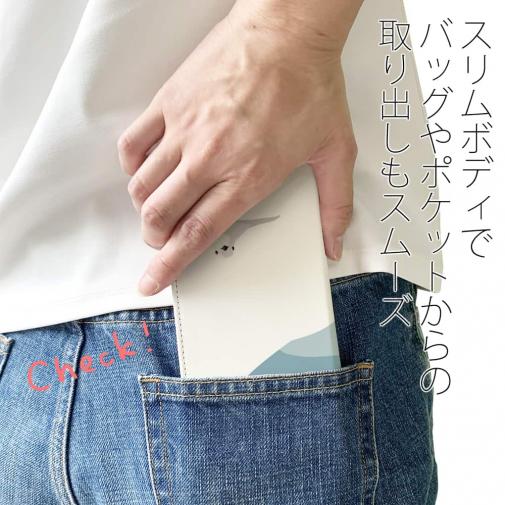 【手帳型ベルトなし】【Stick Case】【FISH MAN】山シリーズ「雷鳥／冬のメス　雪大福」