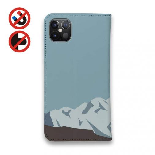 【手帳型ベルトなし】【Stick Case】【FISH MAN】山シリーズ「雷鳥／冬のオス　遠き雪山」