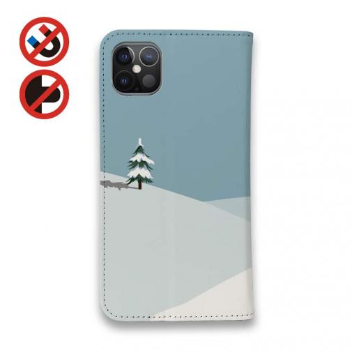 【手帳型ベルトなし】【Stick Case】【FISH MAN】山シリーズ「雷鳥／冬のオス　雪原ダッシュ！」