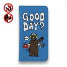 【手帳型ベルトなし】【Stick Case】【釣りざんまい】ルアーとクマさん