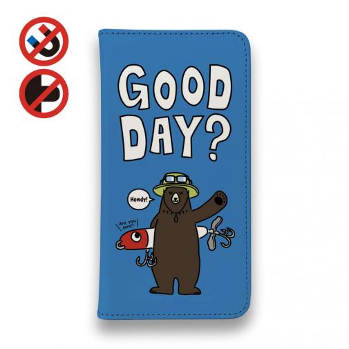 【手帳型ベルトなし】【Stick Case】【釣りざんまい】ルアーとクマさん