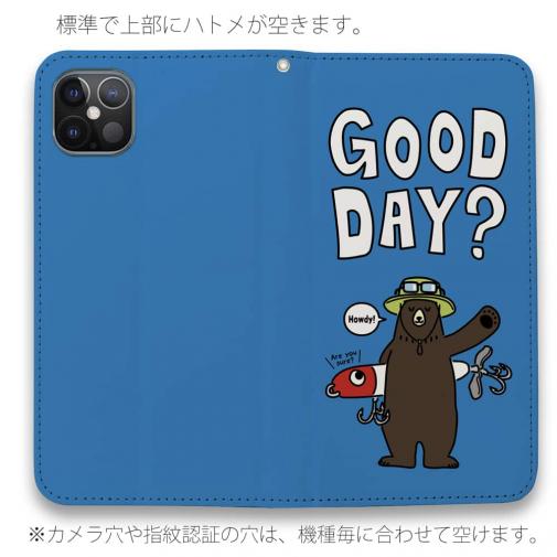 【手帳型ベルトなし】【Stick Case】【釣りざんまい】ルアーとクマさん