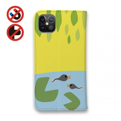 【手帳型ベルトなし】【Stick Case】カエルとオタマジャクシ(wakat)