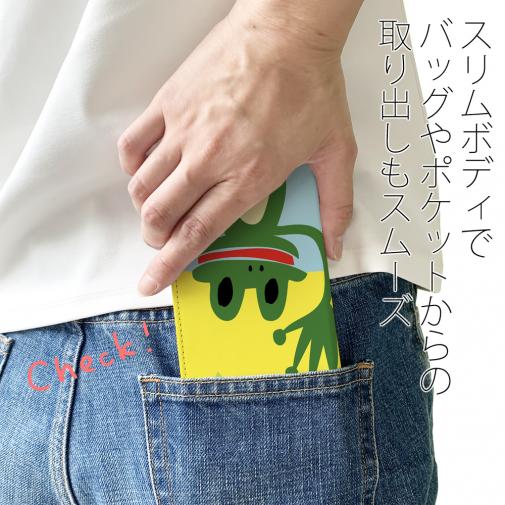 【手帳型ベルトなし】【Stick Case】カエルとオタマジャクシ(wakat)