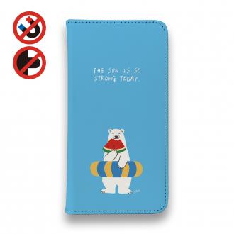 【手帳型ベルトなし】【Stick Case】シロクマさんの夏(wakat)