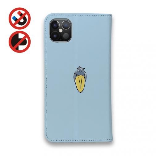 【手帳型ベルトなし】【Stick Case】【釣りざんまい】釣りに目覚めたハシビロコウ_ライトブルー