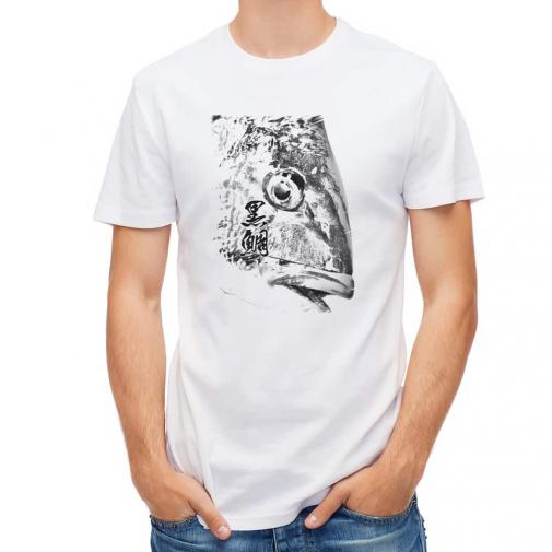 【Tシャツ】クロダイ　墨絵風(白)