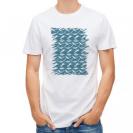 【Tシャツ】魚模様　イワシ　ブルー