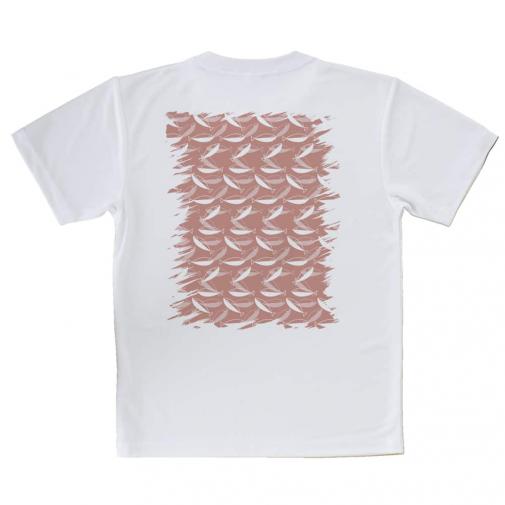 【Tシャツ】魚模様　イワシ　ピンク