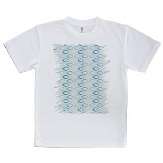【Tシャツ】魚パターン　ブルー